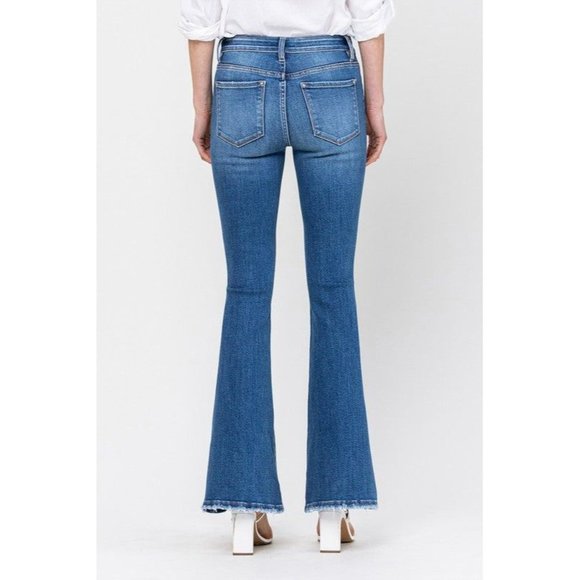 VERVET by Flying Monkey Flattering Mid Rise Flare Jeans for a Chic, On-Trend Loo - Picture 9 of 10